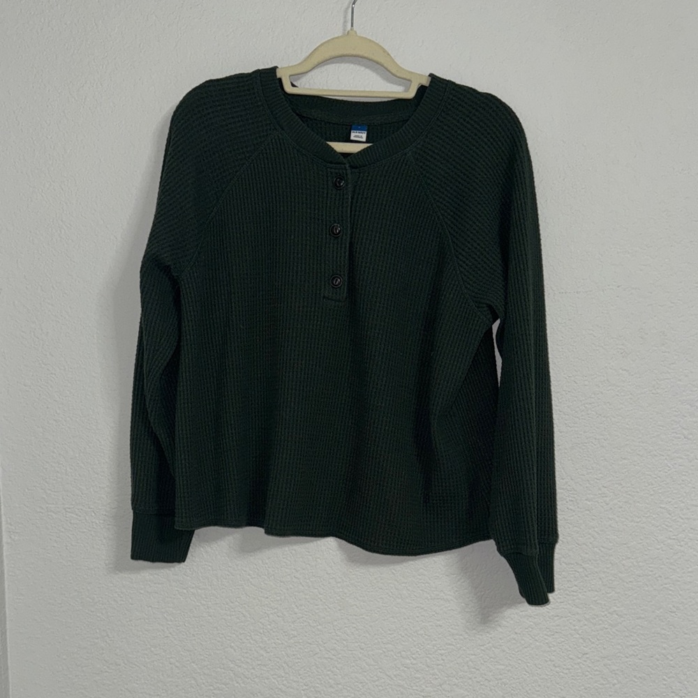 Old Navy Women's Dark Green Crew Neck Sweater